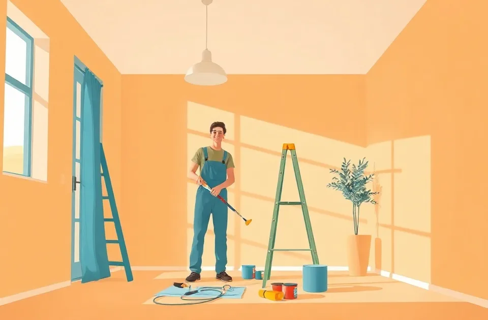 Intérieur rénové après travaux de peinture à Lens