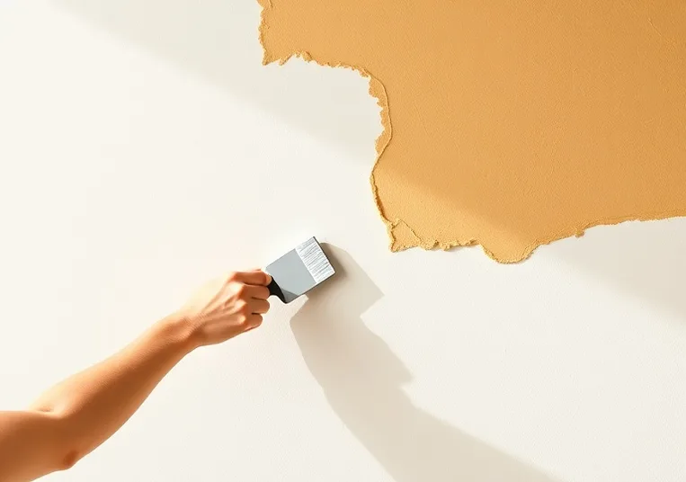 Application d'un enduit décoratif à la lisseuse sur un mur